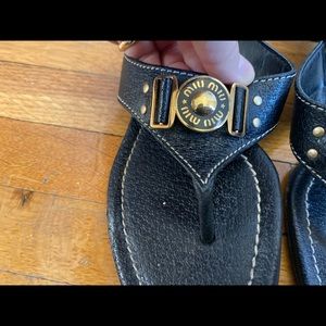 Miu Miu black leather sandals